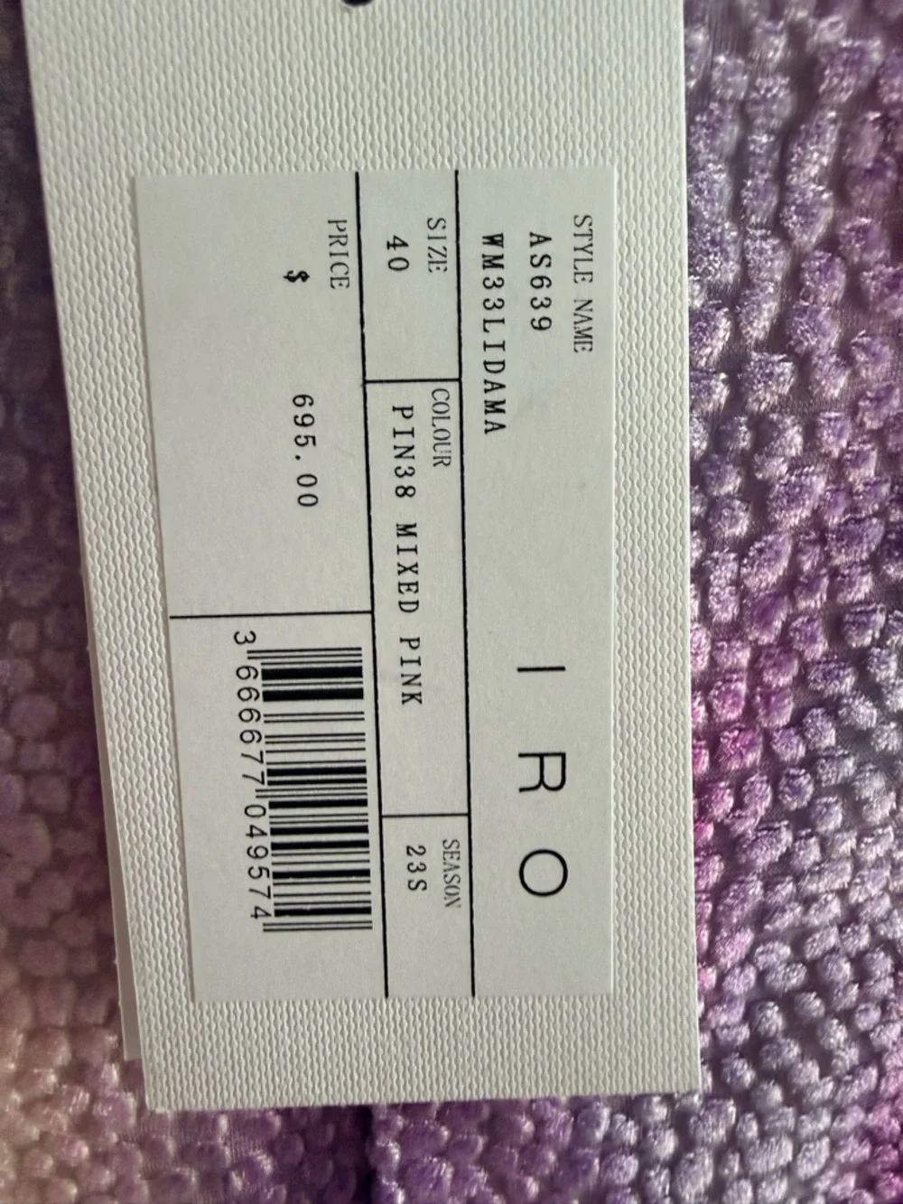 $695 Silk IRO Lidama Midi Dress NWT Size 40 (US 6–8) Pastel Draped - Picture 4 of 5